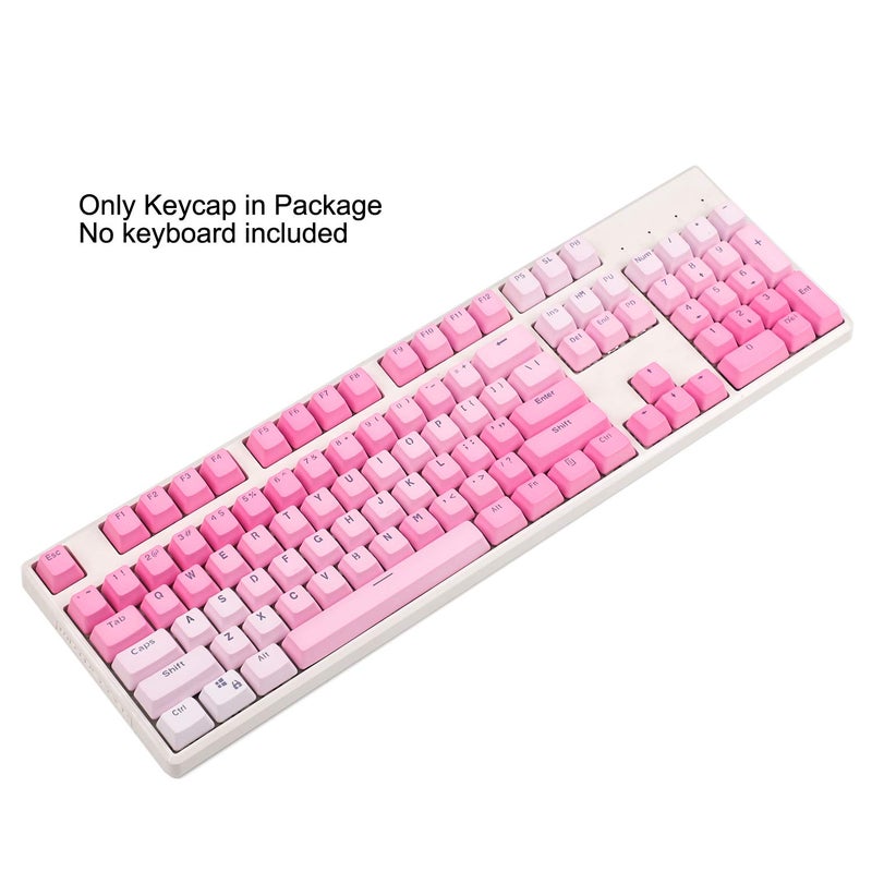 YMDK Double Shot 104 Dyed PBT Shine Through Keyset OEM Profile Keycap Set for Cherry MX Switches Mechanical Keyboard 104 87 61 (Pink Gradient) (Only Keycaps) - Image 1